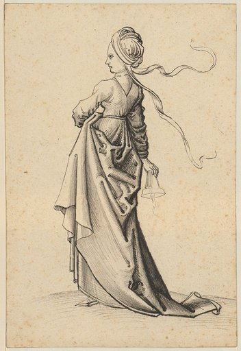 Foolish Virgin, to the left, with long headbands