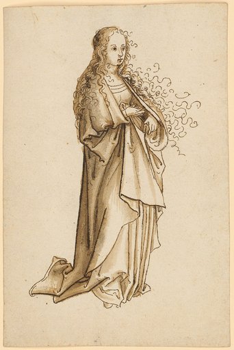 Standing Girl with Long Hair, Facing Right