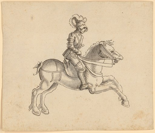 Cavalryman in Armor, Galloping to the Right