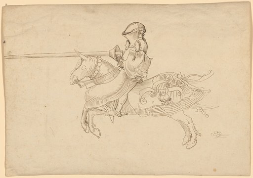 Armored Knight with Lance, Galloping to the Left