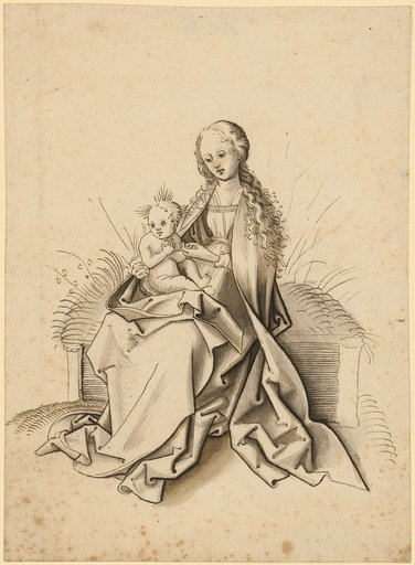 Mary with Child on a Grass Bench