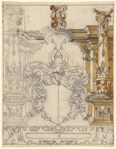 Window design with the coat of arms of Lukas Gebhardt (1523–1593)