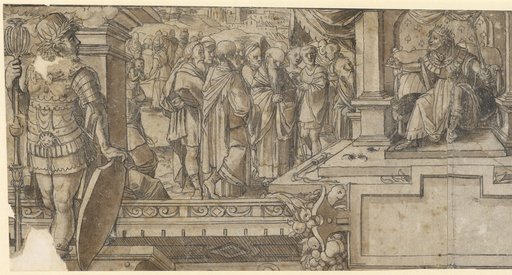 Design for an Upper Panel with Rehoboam's Arrogance (left half)