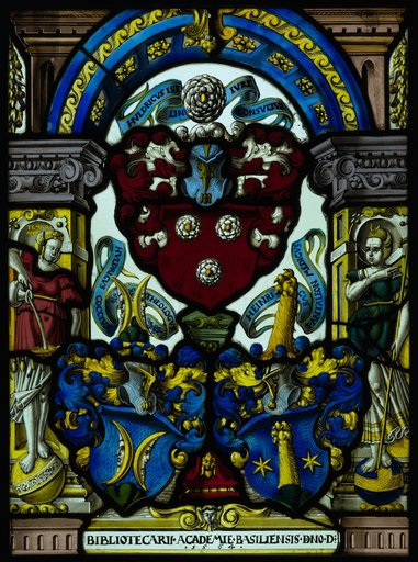 Coat-of-Arm Shield of the Librarians Iselin, Coccius, and Pantaleon of the University of Basel