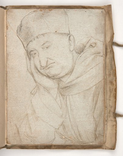 Grumpy Monk, Resting His Head on His Right Hand