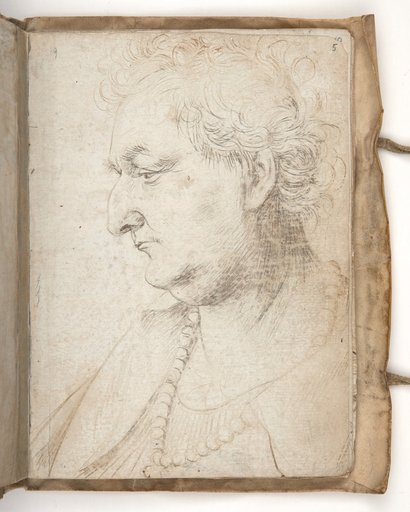 Man with a Hooked Nose and Necklace, in Profile, Facing Left