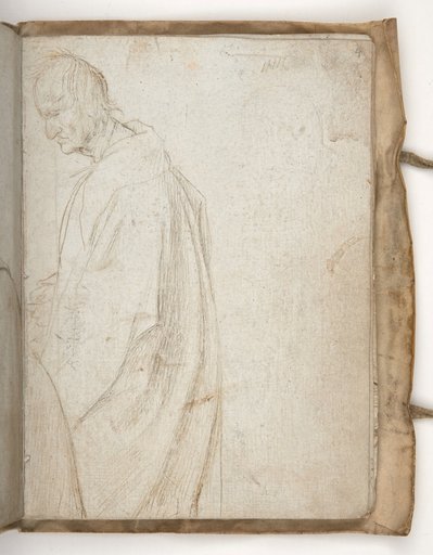 Older, Toothless Man in a Loose Coat, in Profile, Facing Left