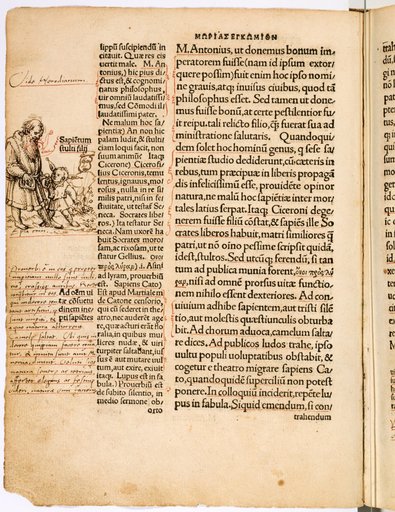 A Bearded Wise Man Leading a Child with a Fool's Cap by the Hand