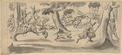 Design for an Upper Panel with Stag Hunt