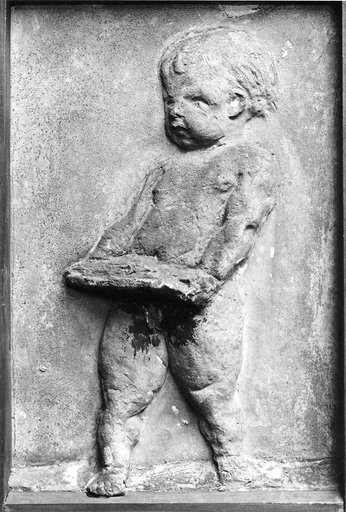 Putto Bringing Clay (Partial Section of a Figure Frieze with Scenes from the Potter's Craft on the Facade of the Walter Böcklin Residence at Clarastrasse 17, Basel)
