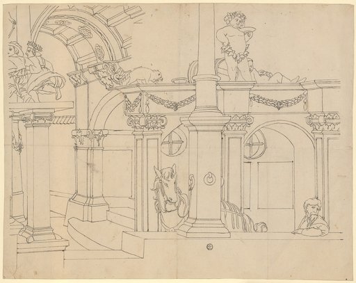 Partial Copy After a Design for the Facade Painting on Tanzgässlein, the Ground Floor