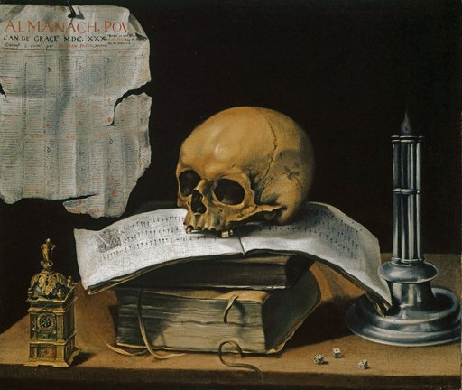 Vanitas-Stillleben mit Totenkopf