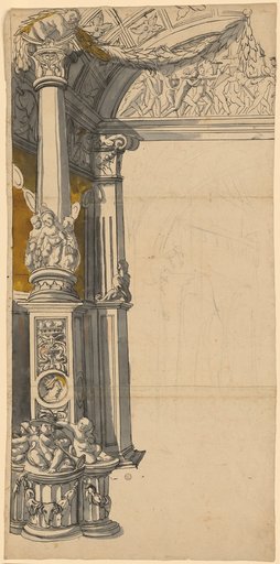 Left Half of a Frame for a Stained-Glass Design