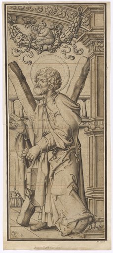 Right half of a window design with St. Andrew