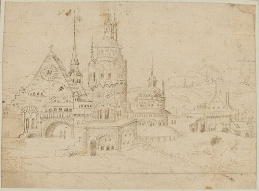 Landscape with a fantastical building group