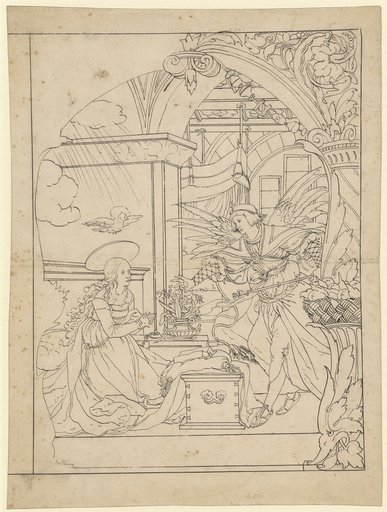 Window design with the Annunciation to Mary
