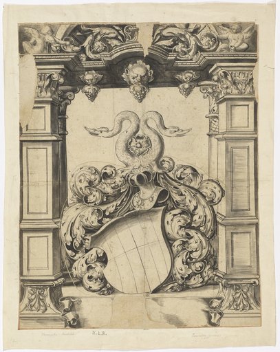 Window design with a swan coat of arms