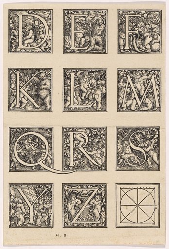 Alphabet: Letters D-E-F / K-L-M / Q-R-S / Y-Z and Square with Measurement Units