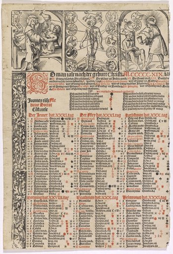 Calendar Page for the Year 1519