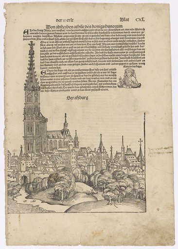 View of Strasbourg, Sheet CXL from: Hartmann Schedel: Liber Chronicarum (World Chronicle), Nuremberg: Anton Koberger