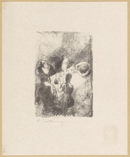 Untitled [Illustration of a man leaning forward over a table, not printed in the book]