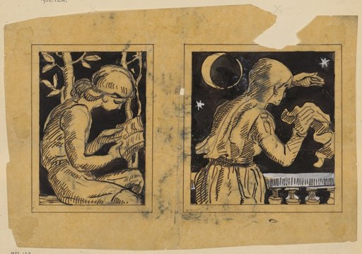 Reading Young Man and Waving Woman