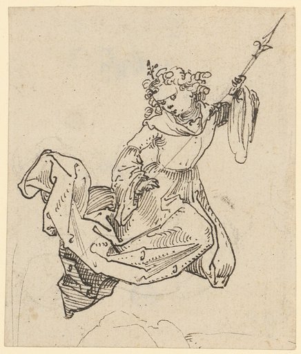 Floating Angel with a Lance