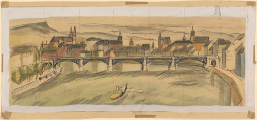 View from the Middle of the Rhine Upstream towards the Knights of St. John's Bridge