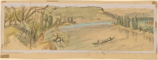 Rhine Landscape Upstream, with a View towards the Grenzacherhörnli, the Sternenfeld, and the Hardt