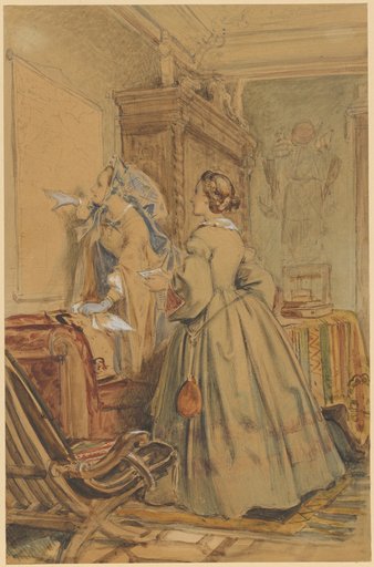 Visit of two ladies to the artist