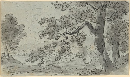 Hunter in a Landscape with a Fallen Tree