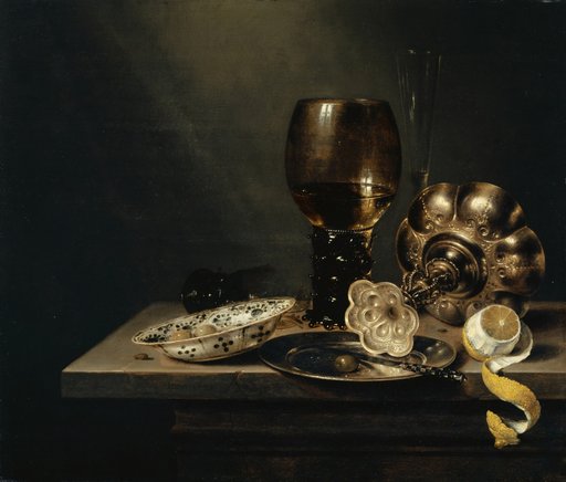 Still Life with Wan Li Plate, Goblet, and Footbowl