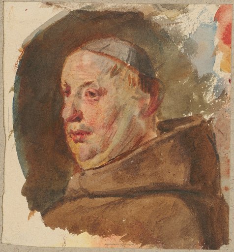 Half-Length of a Fat Monk in a Capuchin Habit Facing Left, His Tonsure Covered by a Cap