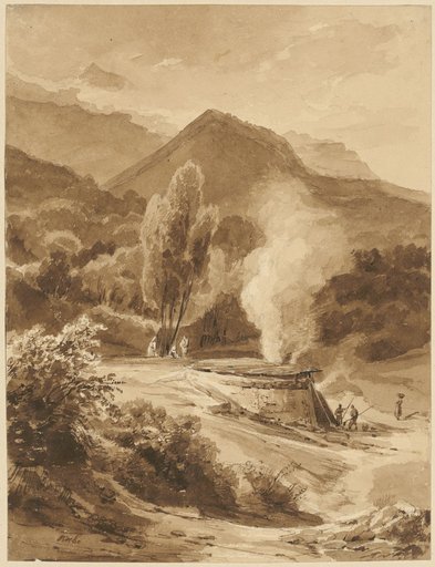 Charcoal Burner's Kiln in a Forested Mountain Region