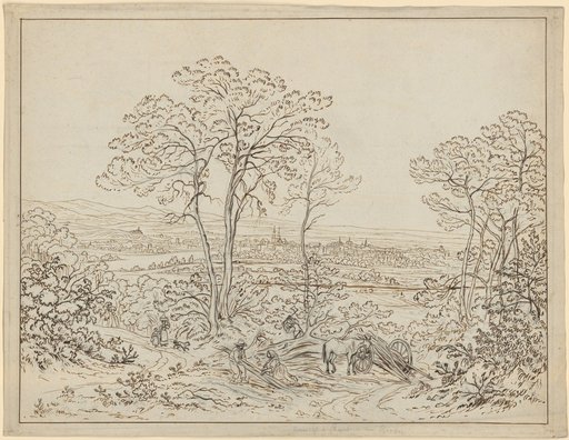 View from Hörnli over Basel, with Woodcutters in the Foreground