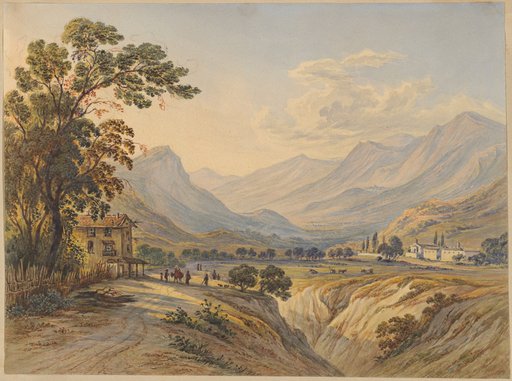 Mountain Landscape in Campania. In the Background, San Lorenzo di Padula