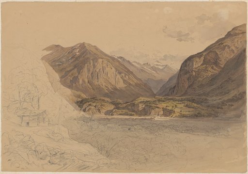 Meiringen. View from Above. On the Left, the Church with the High Spire [Unfinished]