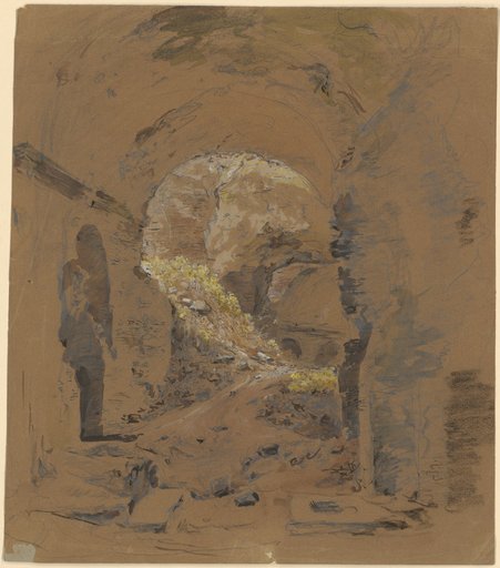 Ancient vault with an ascending path