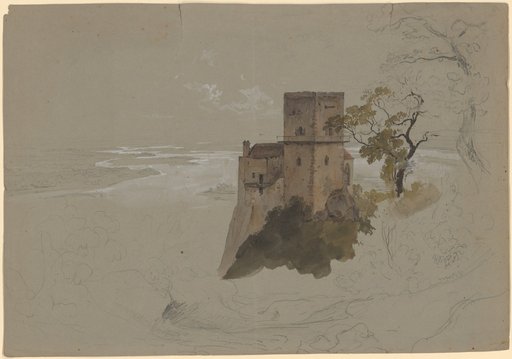 Castle complex above the bank of a river
