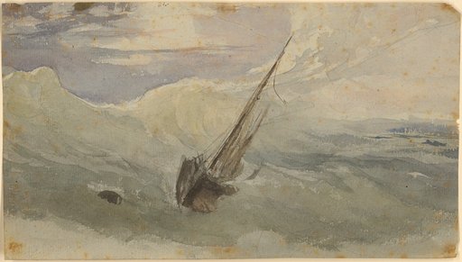 Sailing boat in the waves