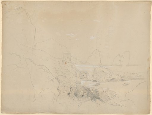 Italian Coastal Landscape with Large, Island-like Rocks