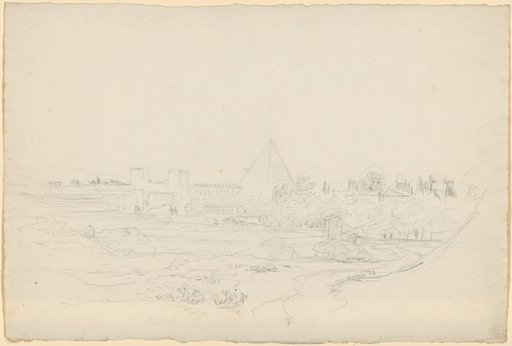 The Porta Ostiensis and the Pyramid of Cestius in Rome