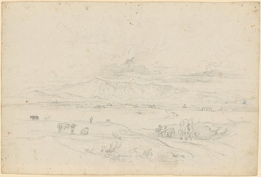 Campagna landscape with shepherds and herds