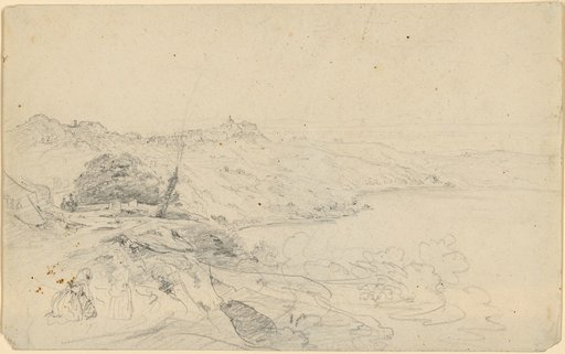Italian Lake with a Small Town on the Left Ridge