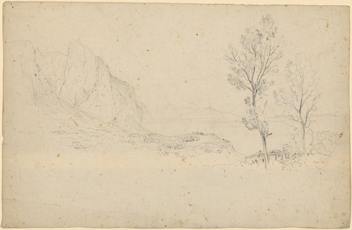 Capri No. 29. Rocky Steep Coast and Two Tall Trees