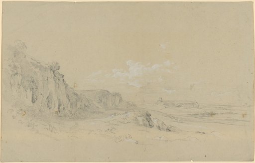 Coastal strip with a solitary tower