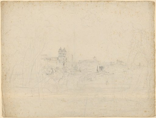 Partial view of Rome. View from above on SS. Trinità dei Monti, Quirinal