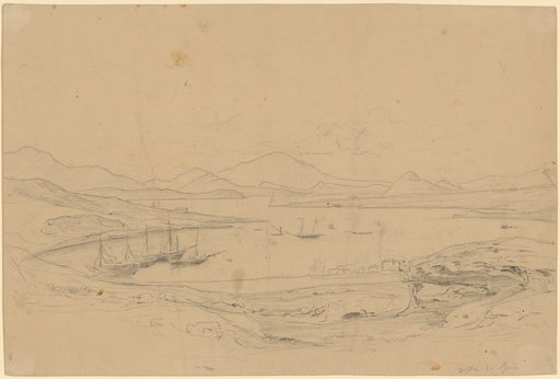 Gulf of Piraeus with various sailing ships