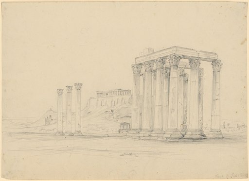 The Olympieion, in the background the Acropolis of Athens