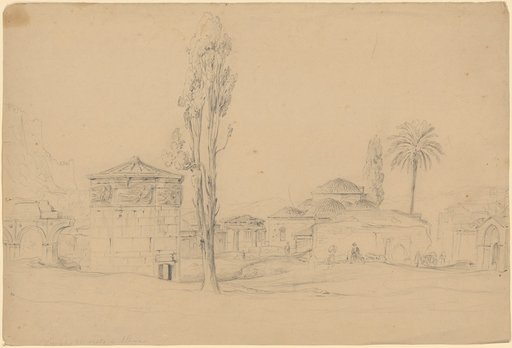 Temple of the Winds at Athens. Tower of the Winds. Clock of Andronikos, west portal of the market hall and old mosque